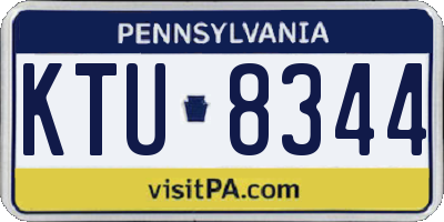 PA license plate KTU8344