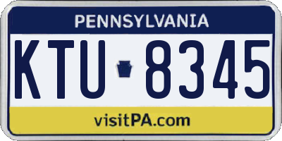 PA license plate KTU8345