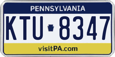 PA license plate KTU8347