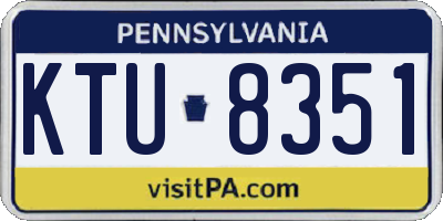 PA license plate KTU8351