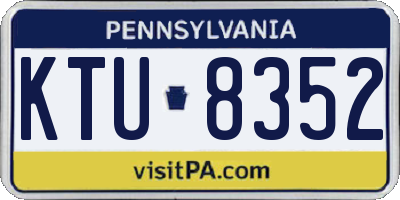 PA license plate KTU8352