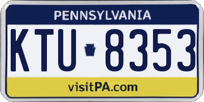 PA license plate KTU8353