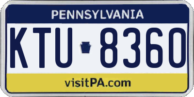 PA license plate KTU8360