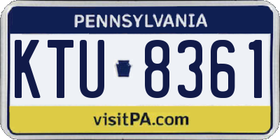 PA license plate KTU8361