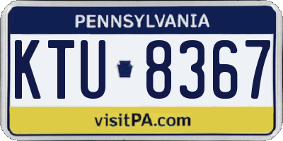 PA license plate KTU8367