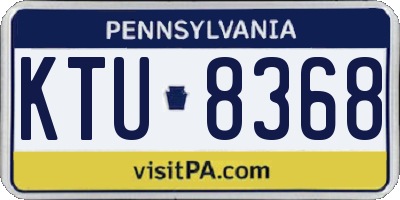 PA license plate KTU8368