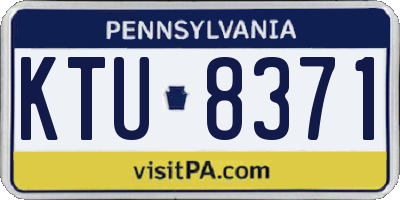 PA license plate KTU8371