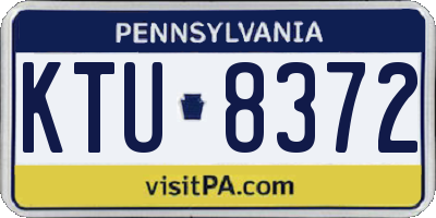 PA license plate KTU8372