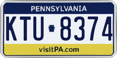PA license plate KTU8374