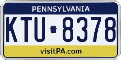 PA license plate KTU8378