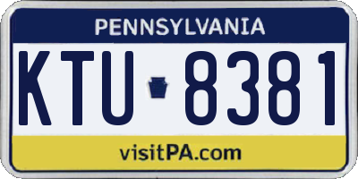 PA license plate KTU8381