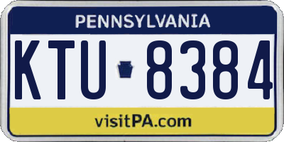 PA license plate KTU8384