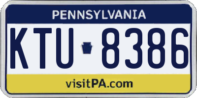 PA license plate KTU8386