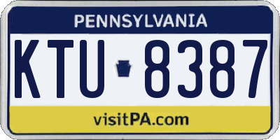 PA license plate KTU8387