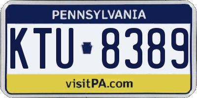 PA license plate KTU8389