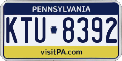 PA license plate KTU8392