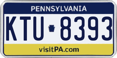 PA license plate KTU8393