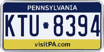 PA license plate KTU8394