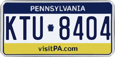 PA license plate KTU8404
