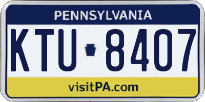 PA license plate KTU8407