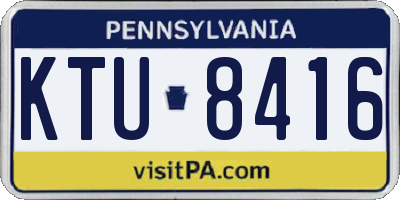 PA license plate KTU8416