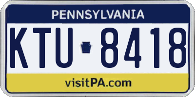 PA license plate KTU8418