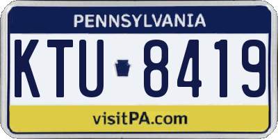 PA license plate KTU8419