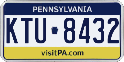 PA license plate KTU8432
