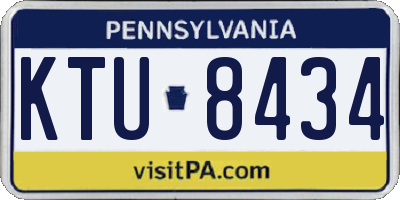 PA license plate KTU8434