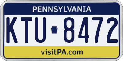 PA license plate KTU8472