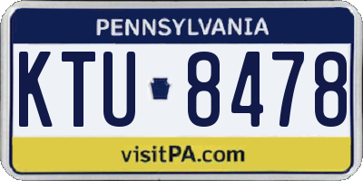 PA license plate KTU8478