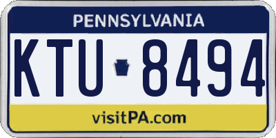 PA license plate KTU8494