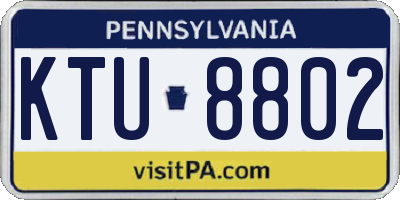 PA license plate KTU8802