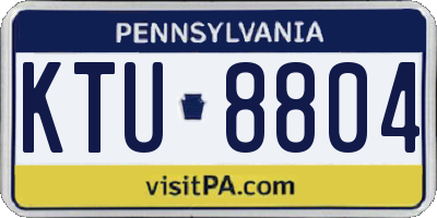 PA license plate KTU8804