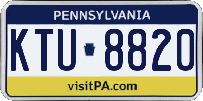 PA license plate KTU8820