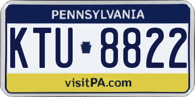 PA license plate KTU8822