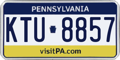 PA license plate KTU8857