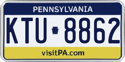 PA license plate KTU8862