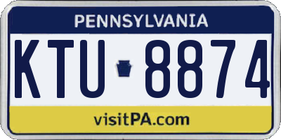 PA license plate KTU8874