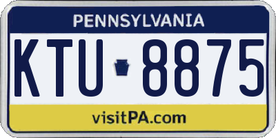 PA license plate KTU8875