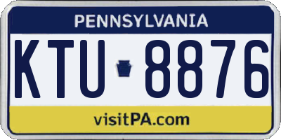 PA license plate KTU8876