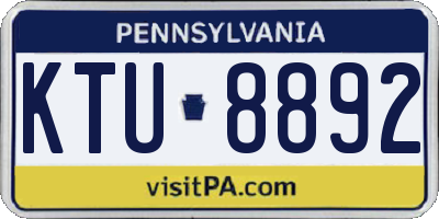 PA license plate KTU8892