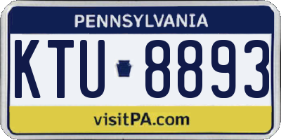PA license plate KTU8893