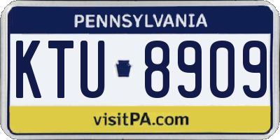 PA license plate KTU8909