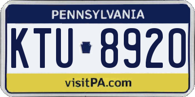 PA license plate KTU8920