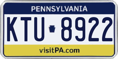 PA license plate KTU8922
