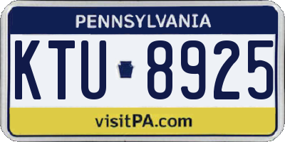 PA license plate KTU8925