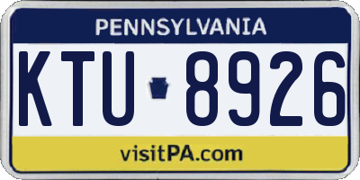 PA license plate KTU8926