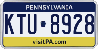 PA license plate KTU8928