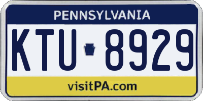 PA license plate KTU8929